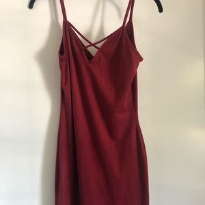 Maroon midi dress